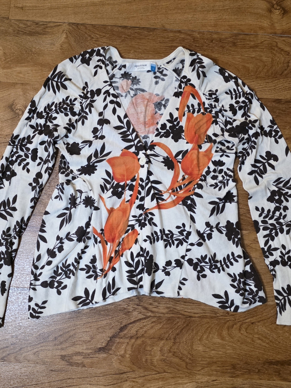 Sparrow White Multicolor Floral Cardigan